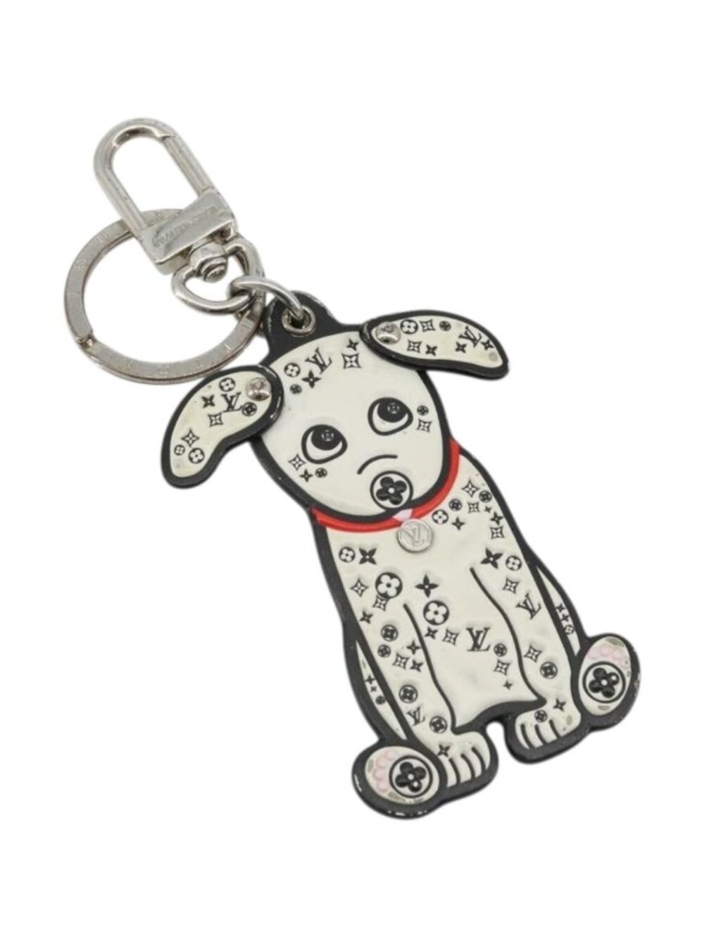 LOUIS VUITTON Porte Cles LV Dalmatia Key Holder Rubber White M00746